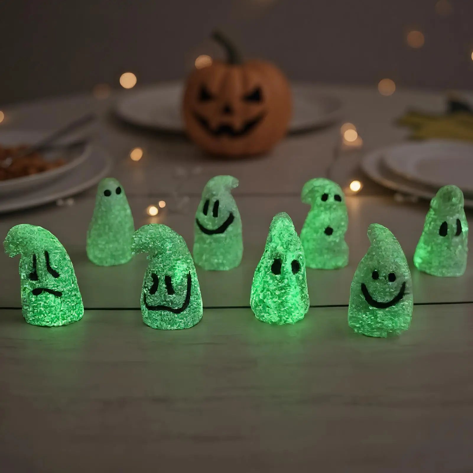 Halloween Luminous Ghost Figurines Glow Dark Miniature 8 Landscape Qme