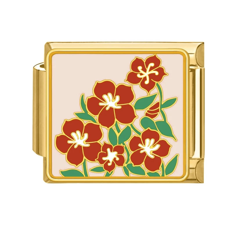 Gold Spring Summer Colorful Starfish Beach Sky Flowers Italian Charm