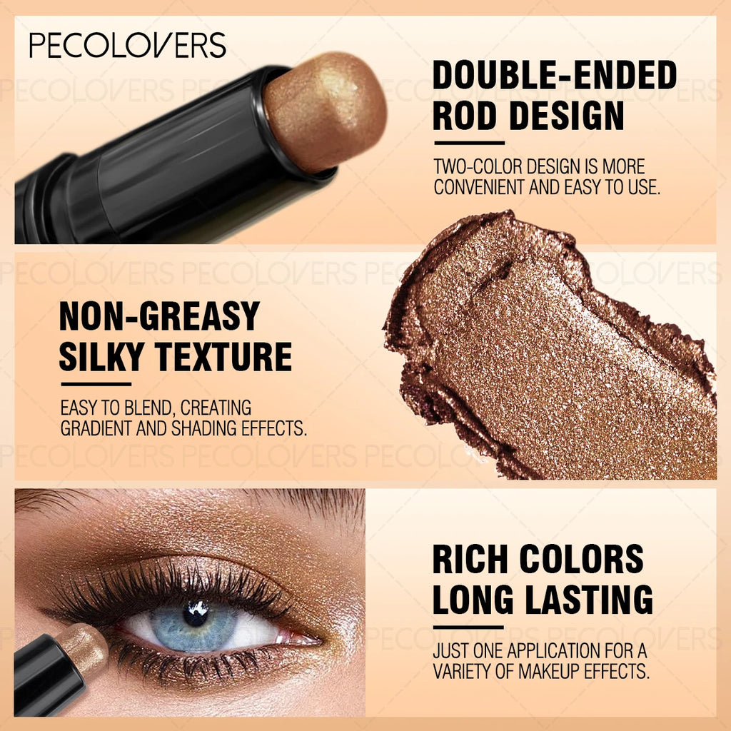 Double-ended Eyeshadow Stick Eye Highlighter Two-color Application Qme