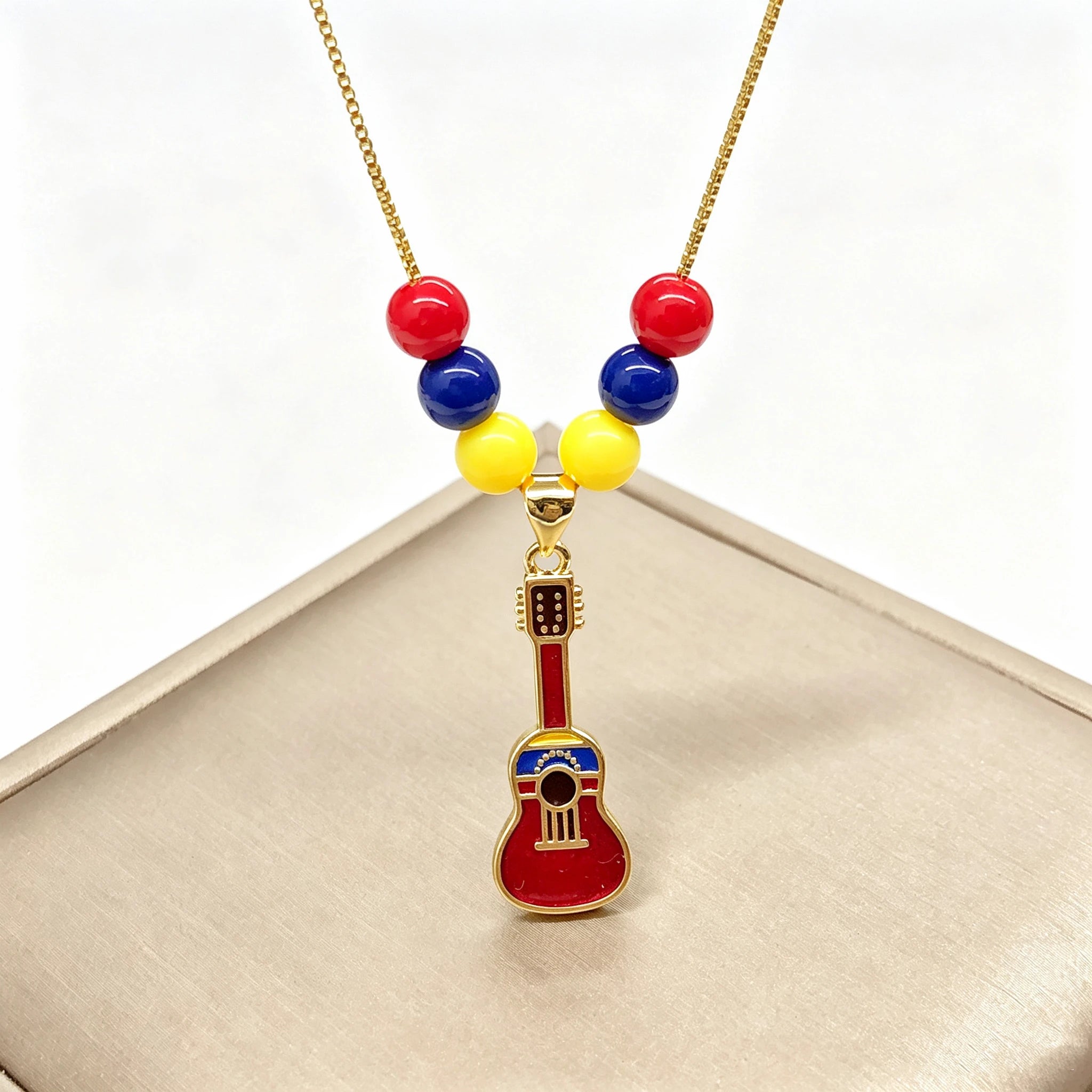 Hot Sale Enamel Art Venezuela Colombia Flag Cross Violin Bird Necklace Gift for Man Woman Daily Party Patriotic Jewelry Choker Qme 1 45cm