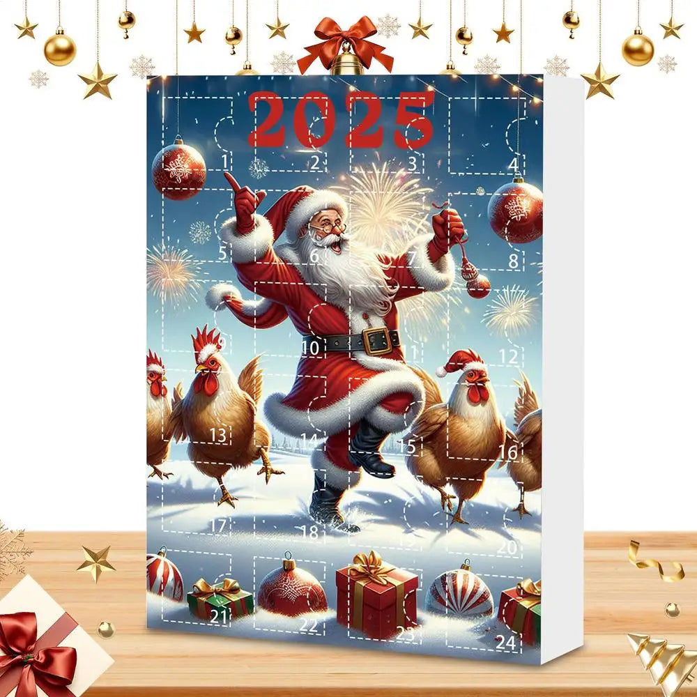 Advent Ornaments 24-Day Chicken Countdown Calendar 2025 2D Acrylic Qme B CN 24pcs