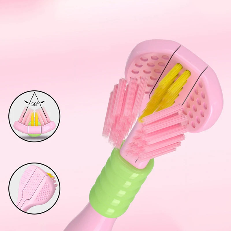 Comfortable Household 3-Sided Toothbrush Soft Bristles Easy Use Deep Qme
