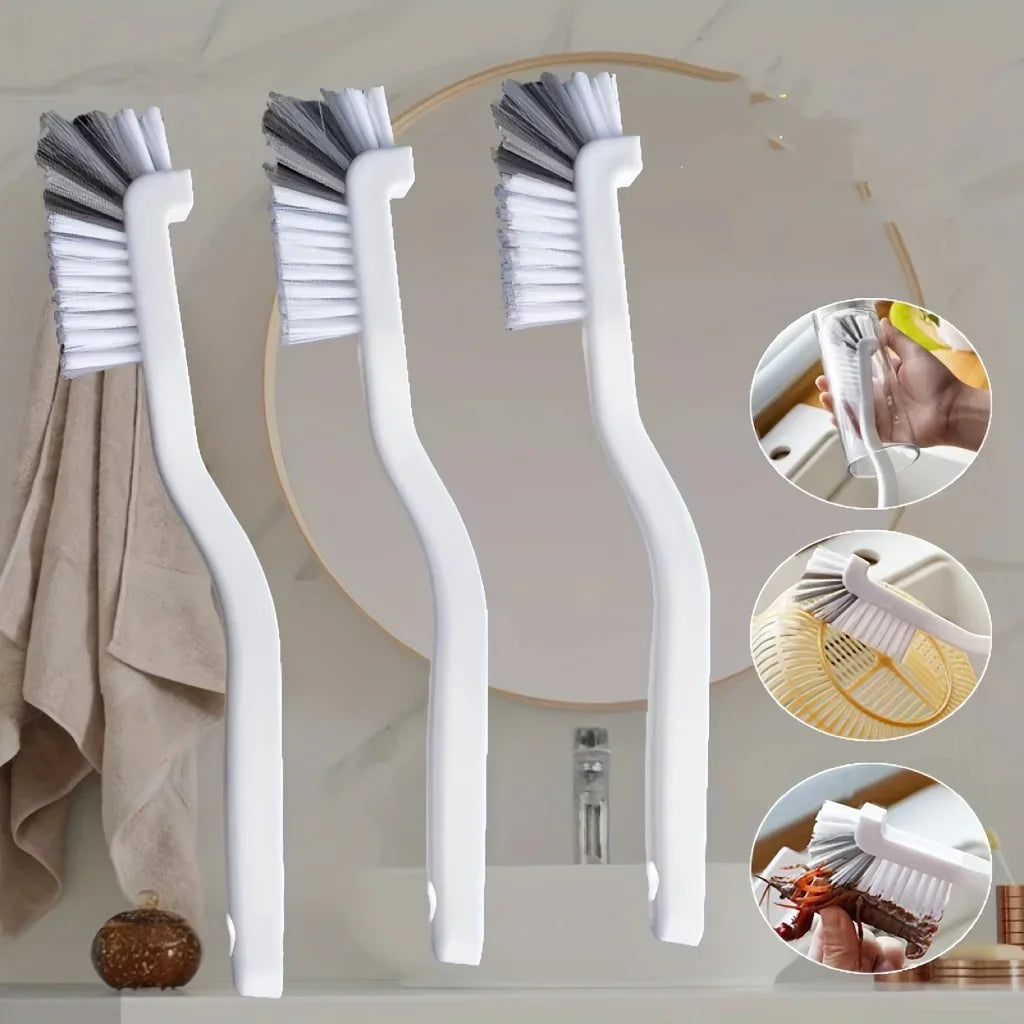 Long-handled cleaning brush set, multi-functional non-overlapping brush head, manual operation, suitable for kitchens, bathrooms Qme