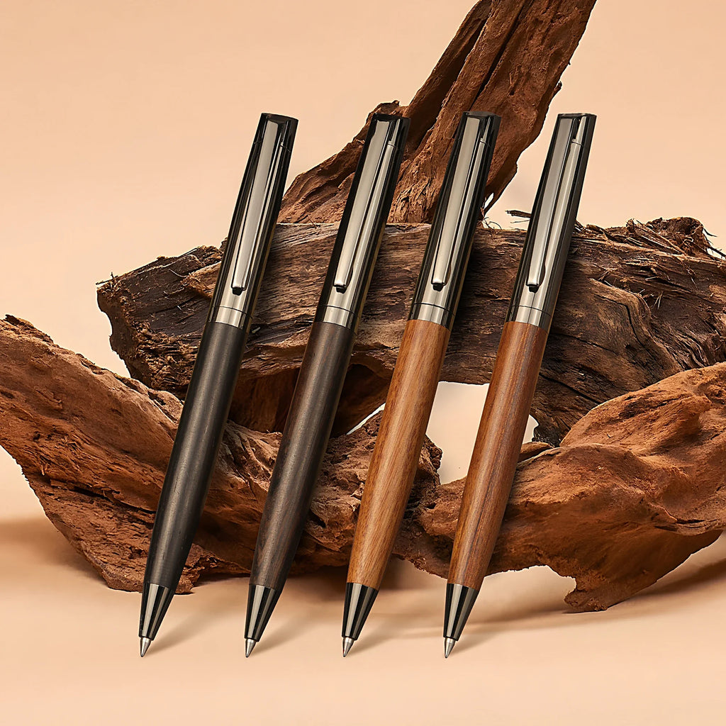 High Quality Metal Wood Ballpoint Pen Premium Smooth Writing High-End Design Black Ink Business Office Pen Qme