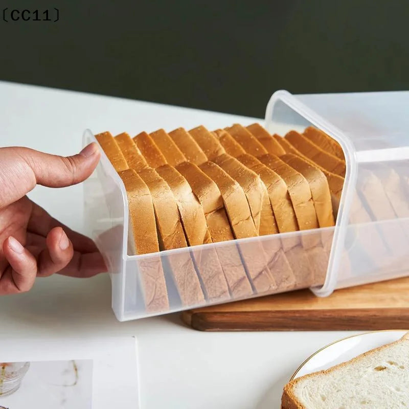 Bread Loaf Container Clear Airtight Box Lid Sandwich Holder Homemade Qme