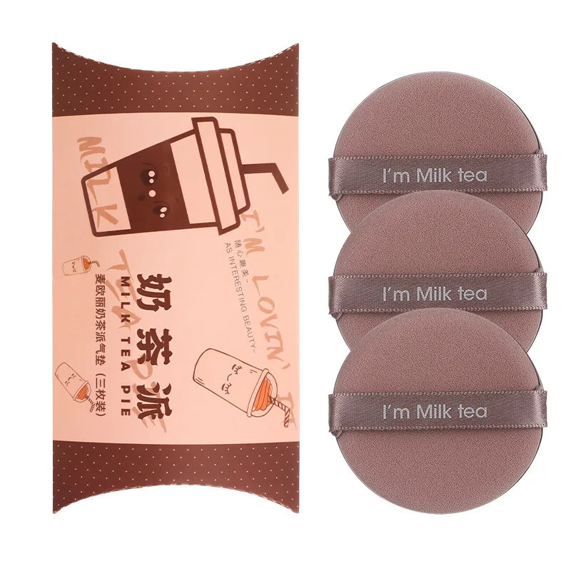 3/7Pcs Makeup Cosmetic Puff Makeup Sponge Soft Foundation Powder Sponge Puff Beauty Tools for Women Make Up Accessories Qme Coffee 3PCS Round