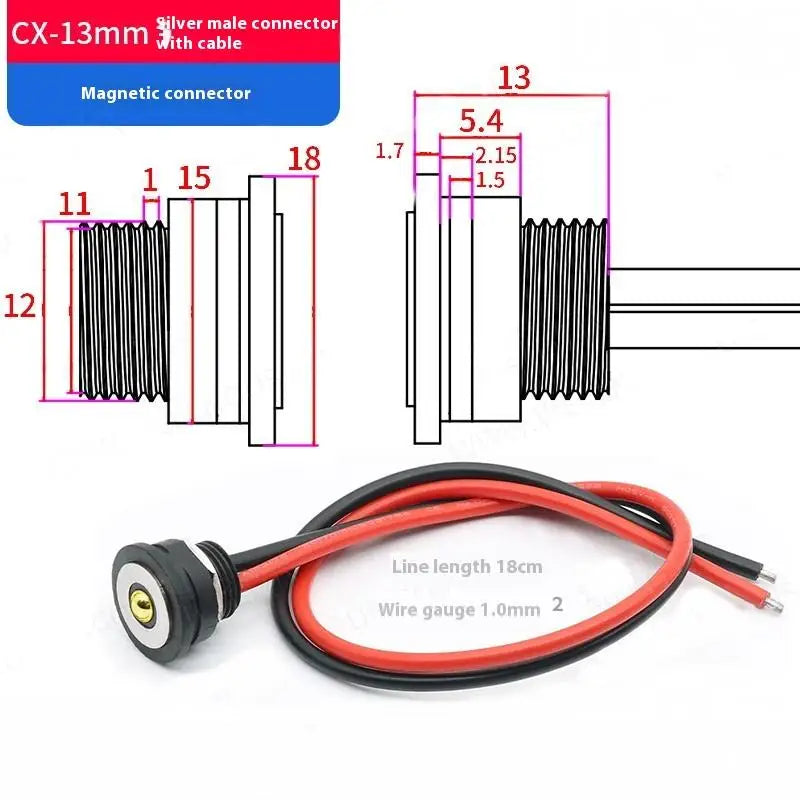 Male/Female Connector Magnetic Data Cable 10A High Current Magnetic Charging Cable Single Core Contact Connector Qme A1