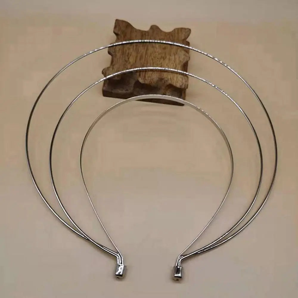 Multi-layer Non Slip Hairbands Goddess Hairbands Metal Band Headpiece Thin Korean Hair Hoop Glory Hair Crown Women DIY Headband Qme silver-3layer