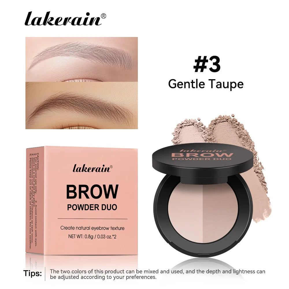 Dual-color Eyebrow Powder Ash Brown Contour Shadow Three-dimensional Eyebrow Shape Waterproof Natural Compact Powder Palette Qme 03