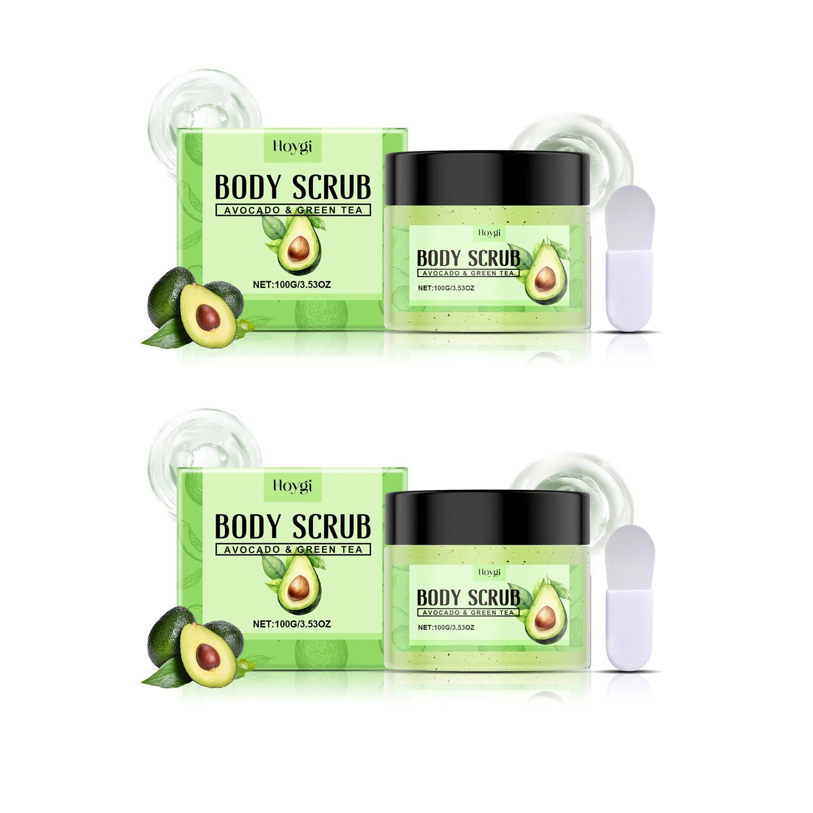 Matcha Body Scrub Gentle Exfoliating Cleansing Pores Effectively Removes Dirt Smooth Skin Nourishing Skin Scrub Nourishing Care Qme 2 x 100g Boxed