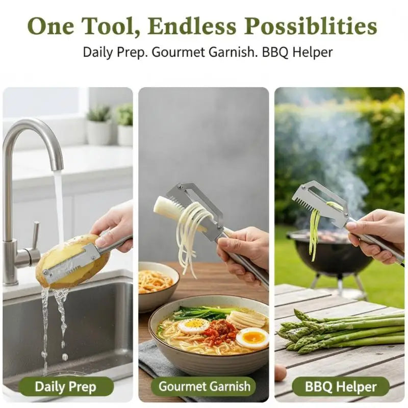Multi Functional Stainless Steel Handle Peeling Scallion Knife Qme