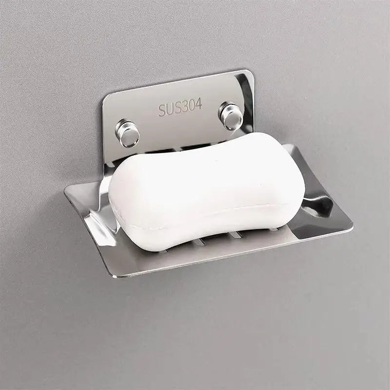 Soap Dish Tray Soap Holder Wall-mounted Non-porous Drain Soap Dish For Holding Soaps Household Bathroom Portable Soaps Dishes Qme