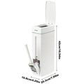Trash Can Bathroom Trash Can Toilet Brush Combo Save Space Small Trash Can Lid Bathroom Accessories Narrow Garbage Can Qme White