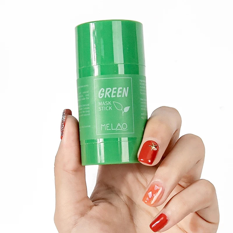 MELAO Natural Purifying Detox Clay Mask Green Tea Mud Masking For Face Green Mask Stick Qme