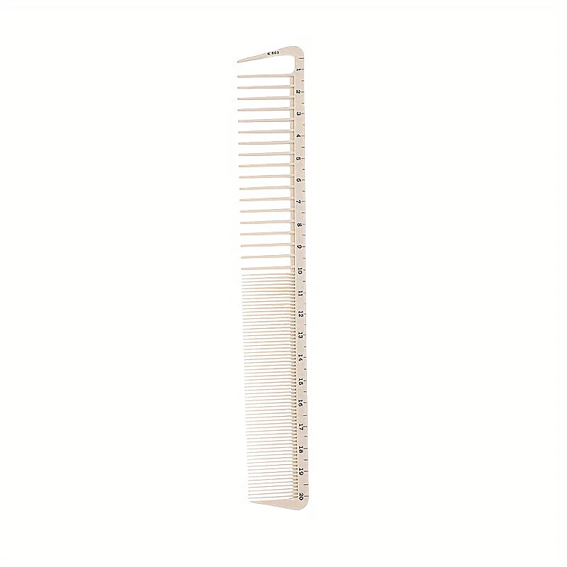 2pcs White Hair Styling Combs With Size Markings - Durable Plastic Bristles For All Hair Types, Resin Handle Qme