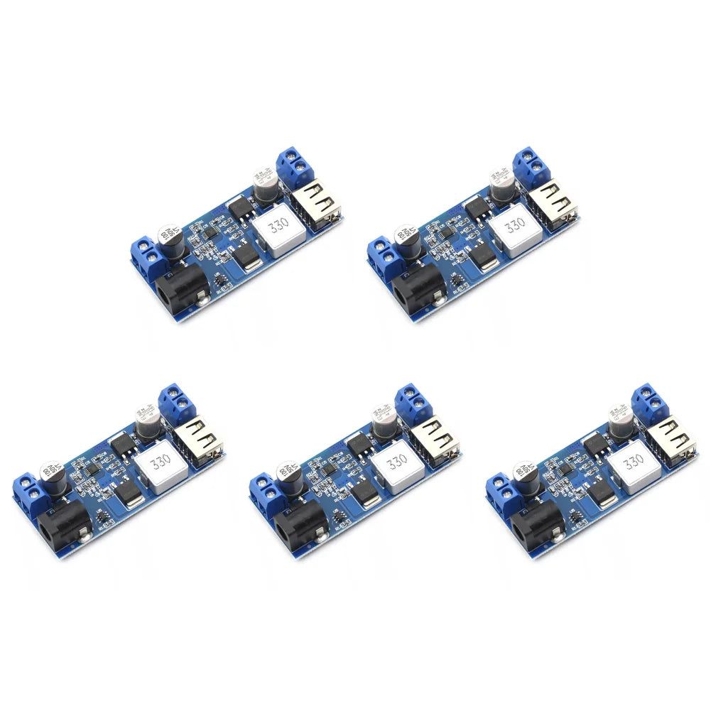 DC-DC 24V/12V To 5V 5A Step Down Power Supply Buck Converter Adjustable Step-down Power Supply Module USB Voltage Regulator Qme 5PCS