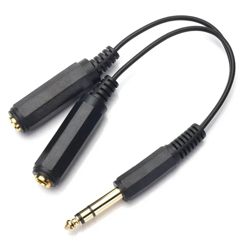 2pcs 3.5mm Mic Headset Splitter Adapter Cable 1 TRRS Male To 2 TRS Female Audio AUX Studio Y Converter Cord Qme