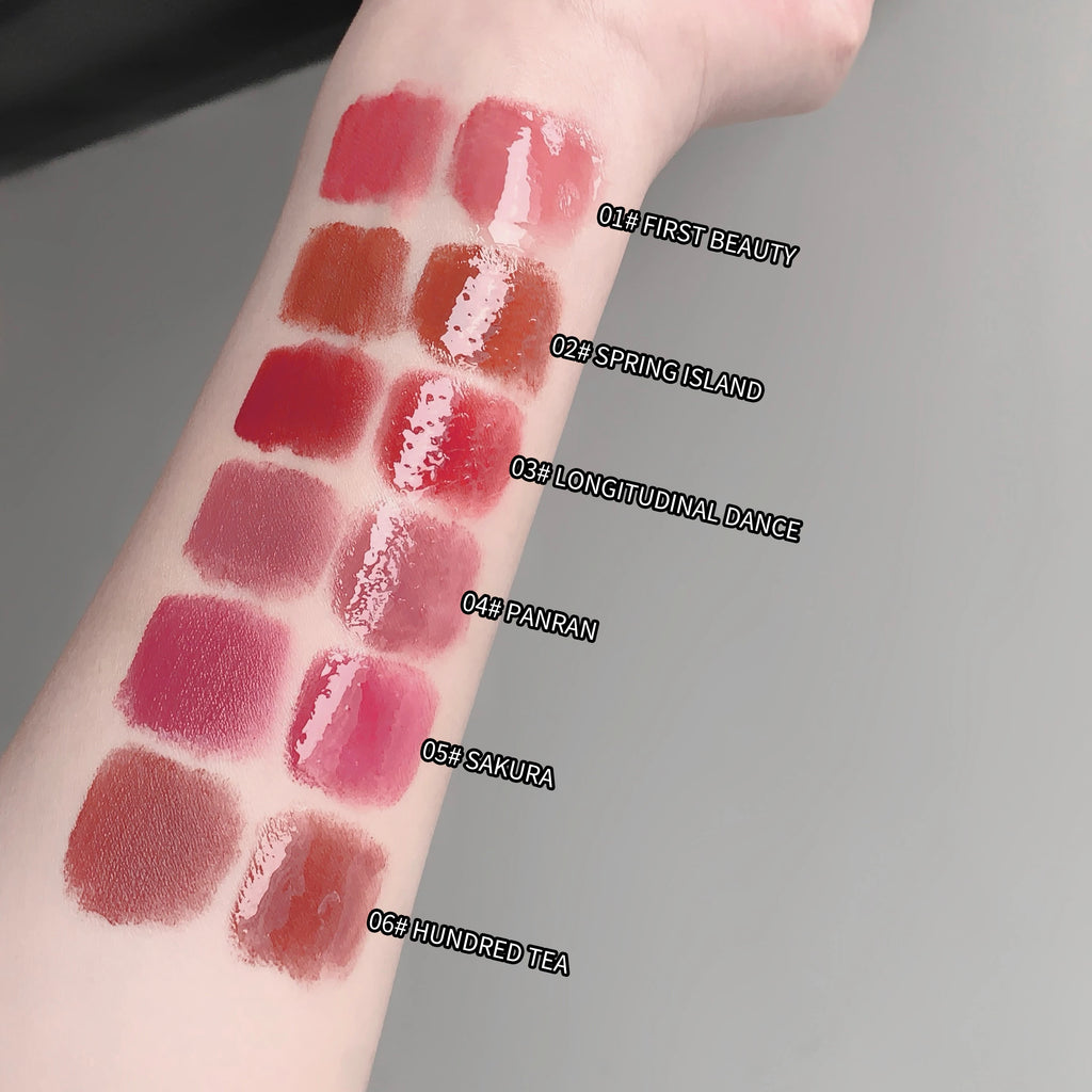 Gegebear Double-ended Lip Glaze Matte Water Mirror Overlay Gloss Qme