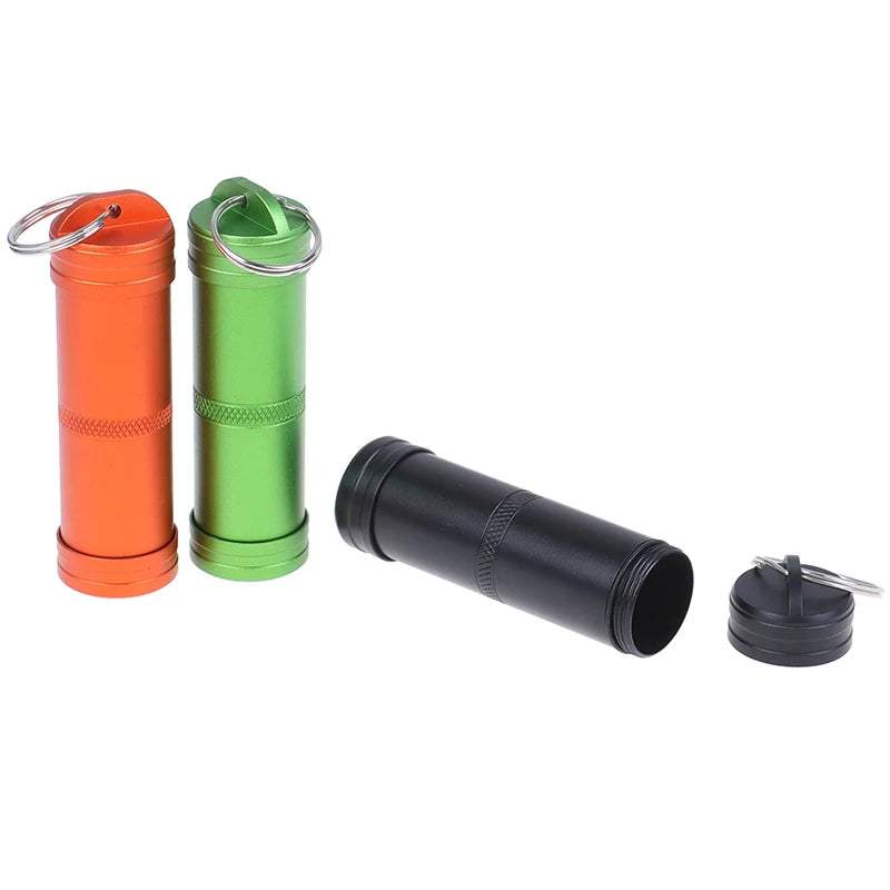 Outdoor EDC Survival Pill Box Tank Case Mini Waterproof Capsule Seal Qme