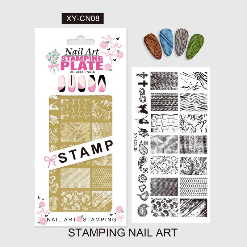 Template Stencils Bowknot Patterns Nail Stamping Plates Nail Art Stamper Kawaii Bow Image Plate Manicure Tools Qme CN08