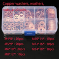 100 PCS Of Copper Washers, Washers, Nuts, And Bolts, With Box M4/M5/M6/M8/M10/M12/M14 Seal Combination Kit For Oil Pan Plugs Qme 100pcs
