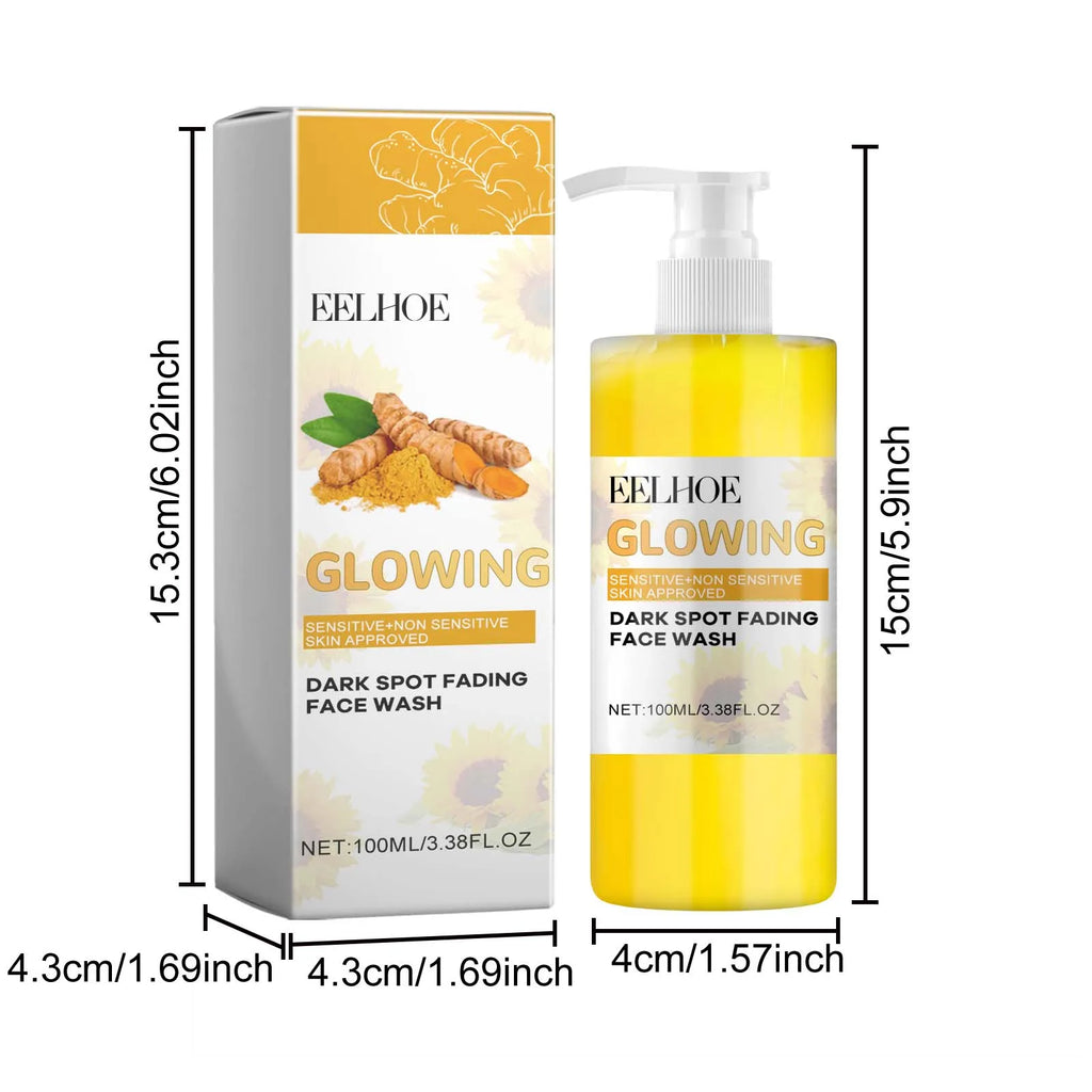 Turmeric Brightening Cleanser Deep Cleansing Makeup Remover Refreshing Non-Tightening Facial Wash Natural Skincare Formula Qme
