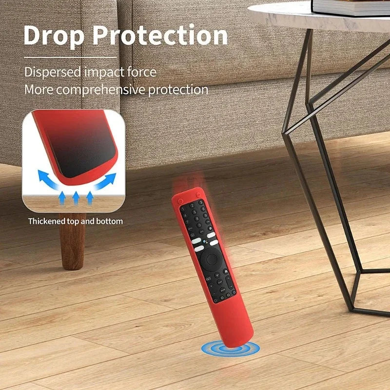 For Xiaomi XMRM-ML Silicone TV Remote Cover Anti-Drop Protective Case Anti-Scratch Protective Skin Sleeve with Anti-lost Lanyard Qme