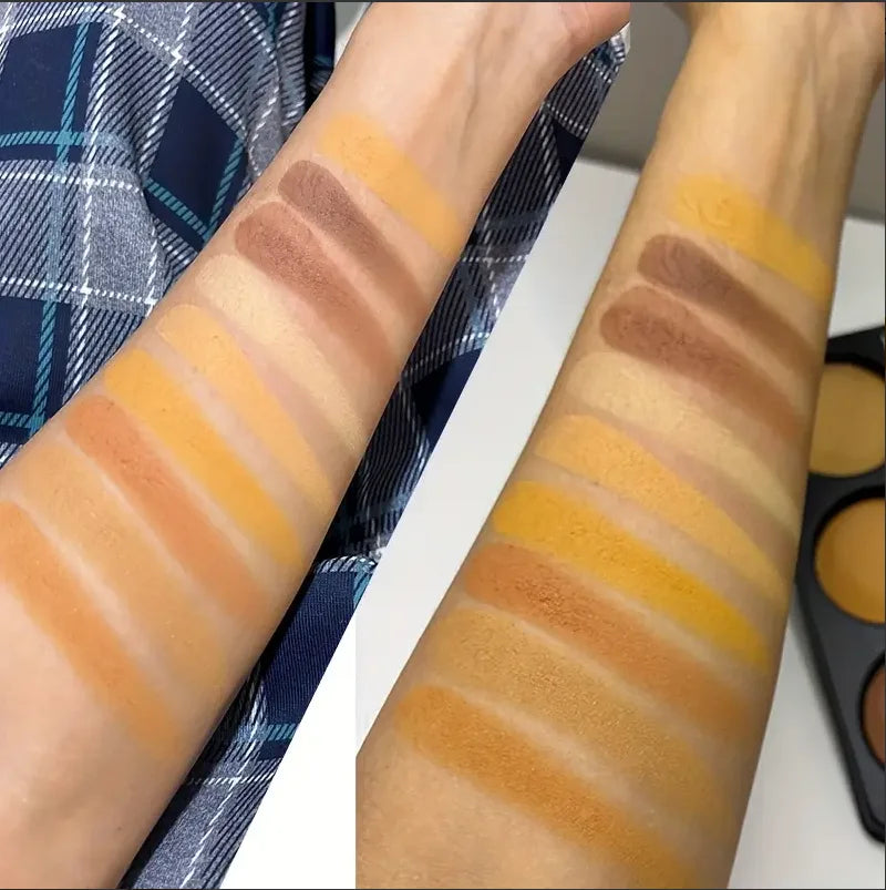 9-Color Waterproof Contour Concealer Matte Palette Medium to Deep Shades 3D Sculpting Oil Control Long Lasting Wear Makeup Qme