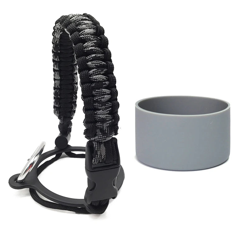 Silicone Non-slip Base Cover Paracord Hand-woven Water Cup Carrying Qme A23