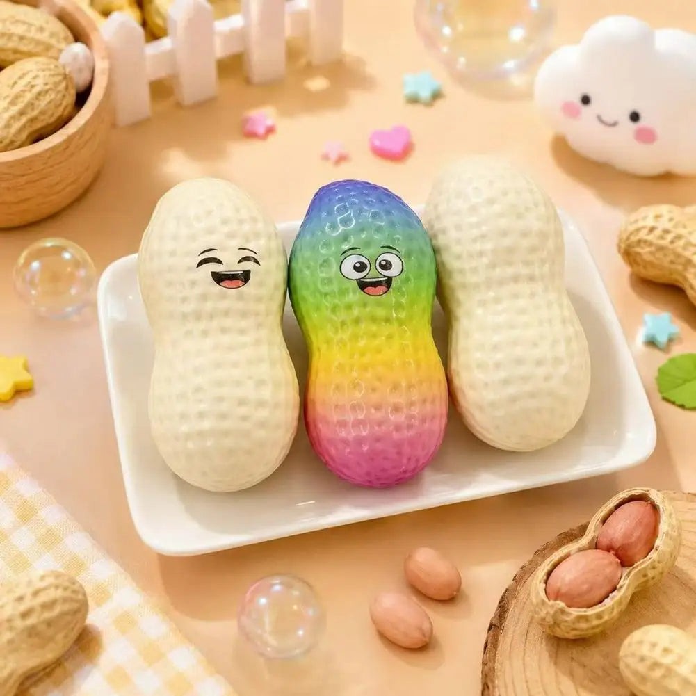 Peanut Stress Relief Toy Crunchy Squeeze ASMR Anti Release Hand Relax Qme
