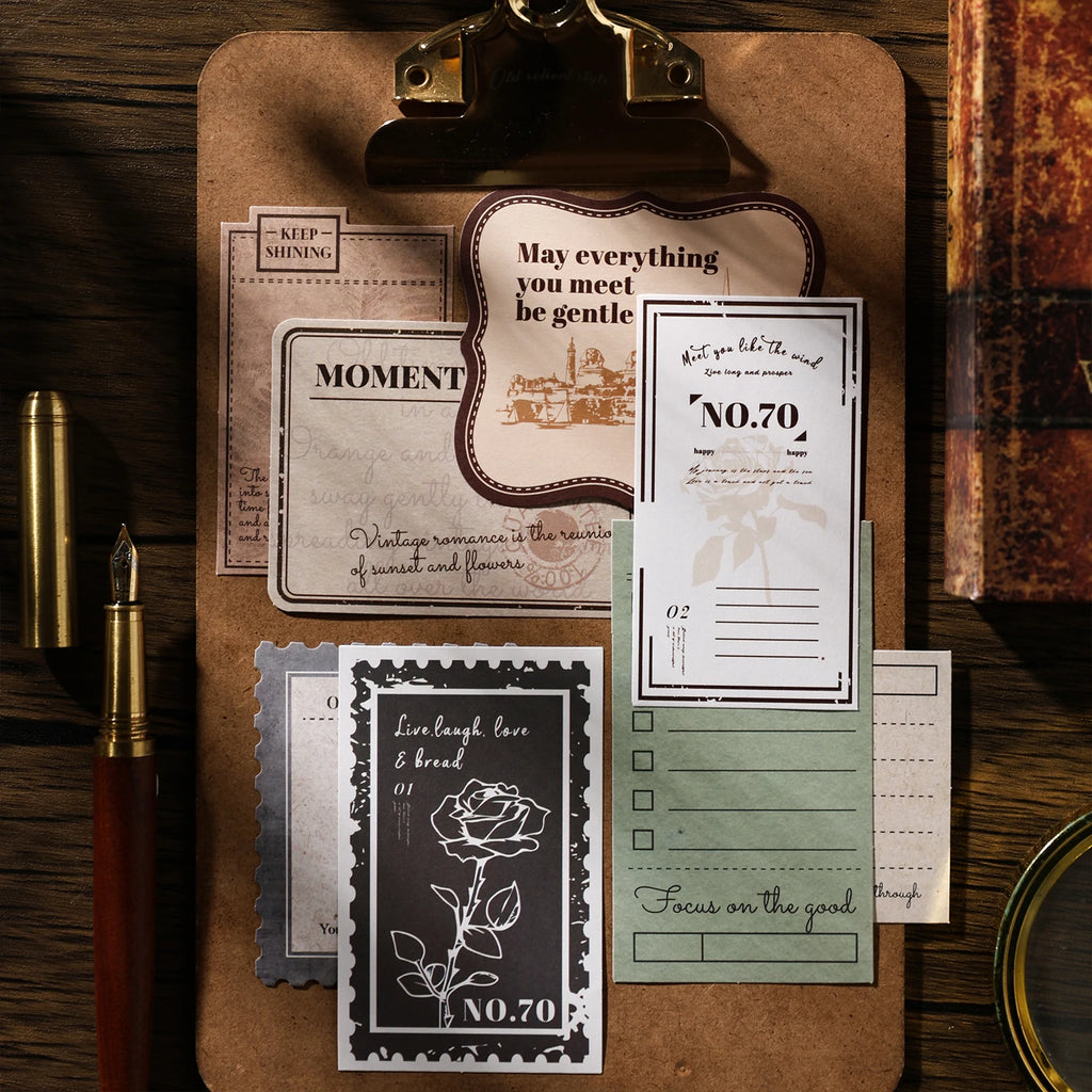 TIANZI 30/120 sheets One Paper Old Time Series Retro Old Time Handmade Account Decoration Collage Material Stationery supplies Qme