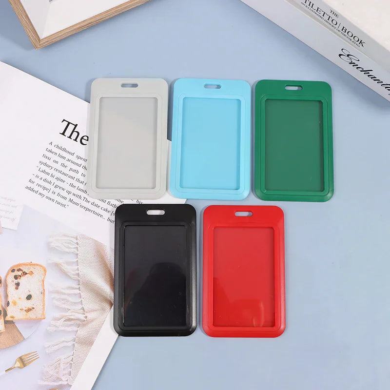 Two-sided Credit Card Cover Hard Plastic Badge Holders Slot Event Qme