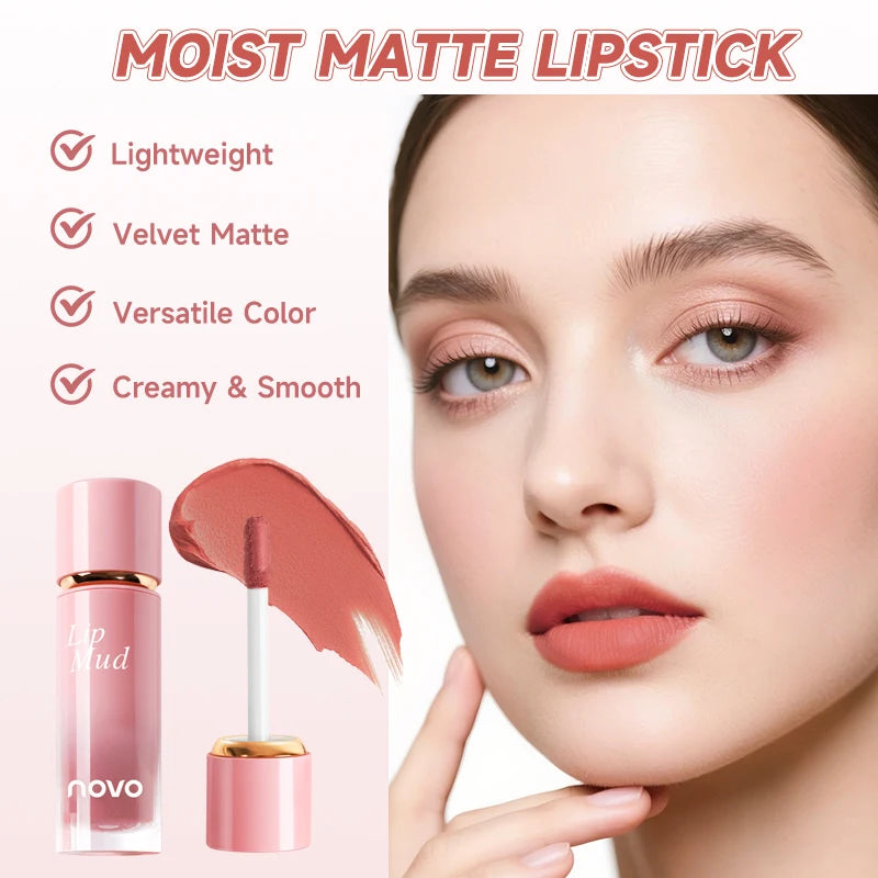 Matte Velvet Liquid Lipstick-Highly Saturated Liquid Lip Mud,Non-Stick Long-Lasting Formula,Soft Mist Not Easy To Fade Lip Gloss Qme