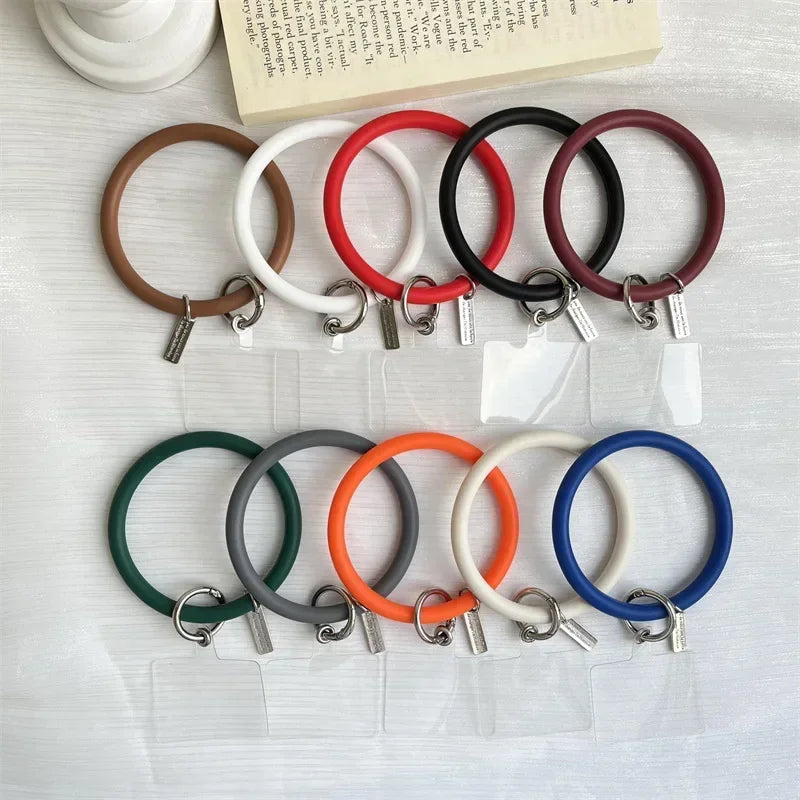 10pcs Anti - Lost Bracelet, Keychain Lanyard Strap, Soft Silicone Universal Hanging Ring for Mobile Phone Qme 10pcs random color