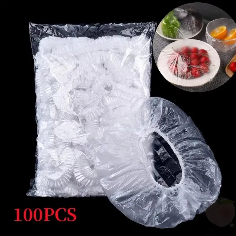 20/50/100Pcs Disposable Fresh-keeping Cover Plastic Elastic Kitchen Vegetable Food Stretch Leftovers Storage Bag Bowl Cup Covers Qme