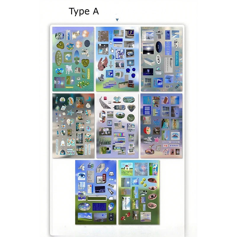 8 16 Sheets Y2k Gen Z Electronic Memories Retro Dreamcore Collages Qme A1
