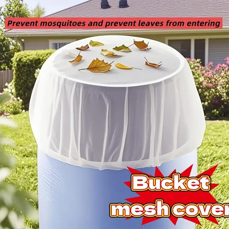 Outdoor Mesh Cover Netting Rain Barrels Water Collection Buckets Tank Qme