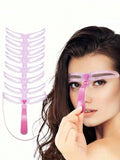 8-In-1 Reusable Eyebrow Template Tool Makeup Model Accessories Qme pink