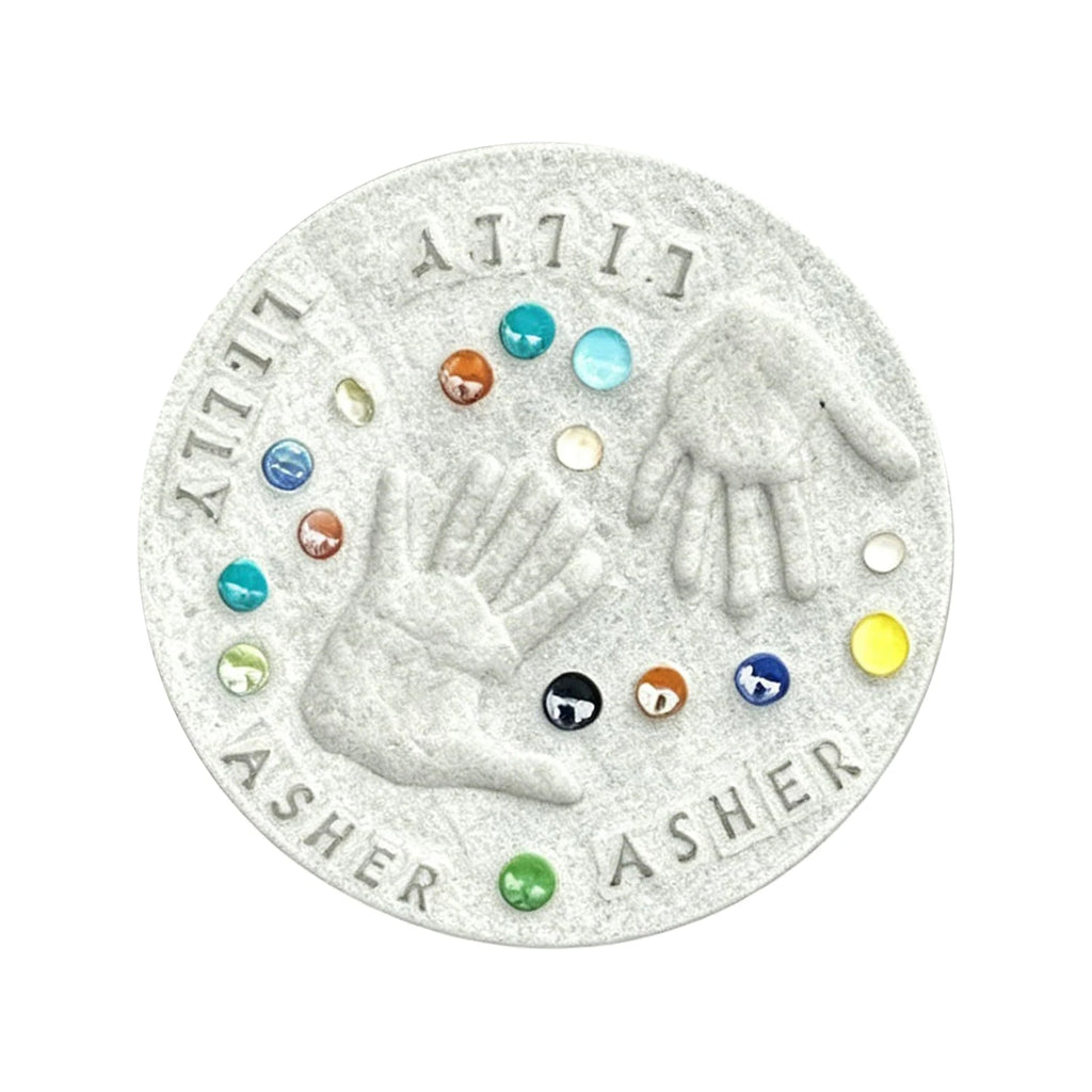Large DIY Handprint Stepping Stone Kit Family Keepsake Craft Gift for Mothers Day New Mom Gifts and Baby Showers Qme