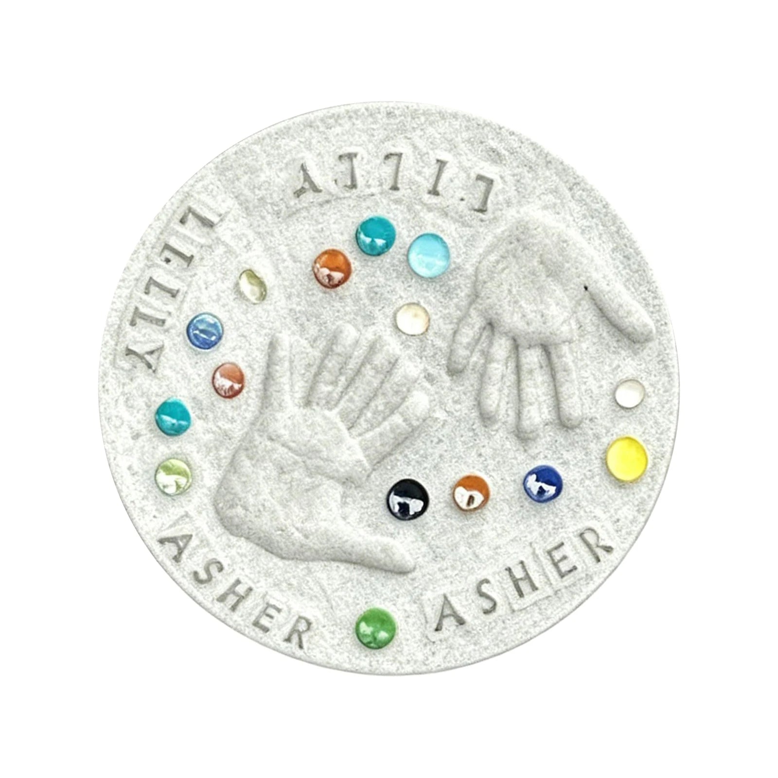 Large DIY Handprint Stepping Stone Kit Family Keepsake Craft Gift for Mothers Day New Mom Gifts and Baby Showers Qme