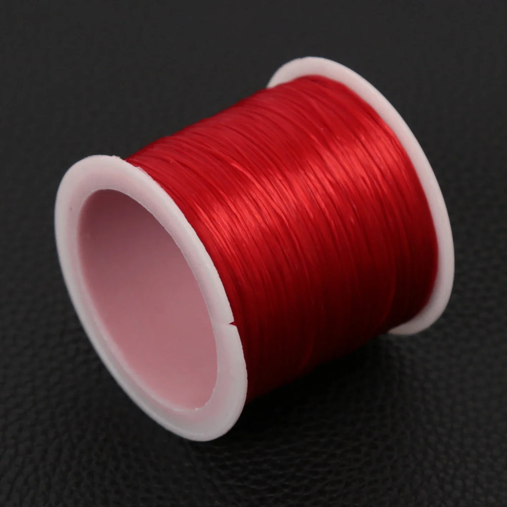 35M Jewelry Thread Spandex Strong Stretch Elastic Beads Cord Crystal Qme Red 0.8mm-35m