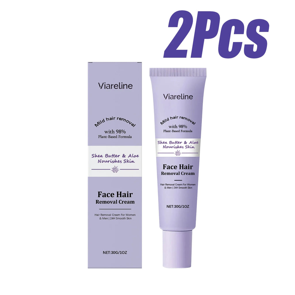 Face Hair Removal Cream Gentle Painless Facial Depilatory Remove Upper Lip Chin Sideburns Hair Non-irritating Nourish Skin Care Qme 2 x 30g Boxed