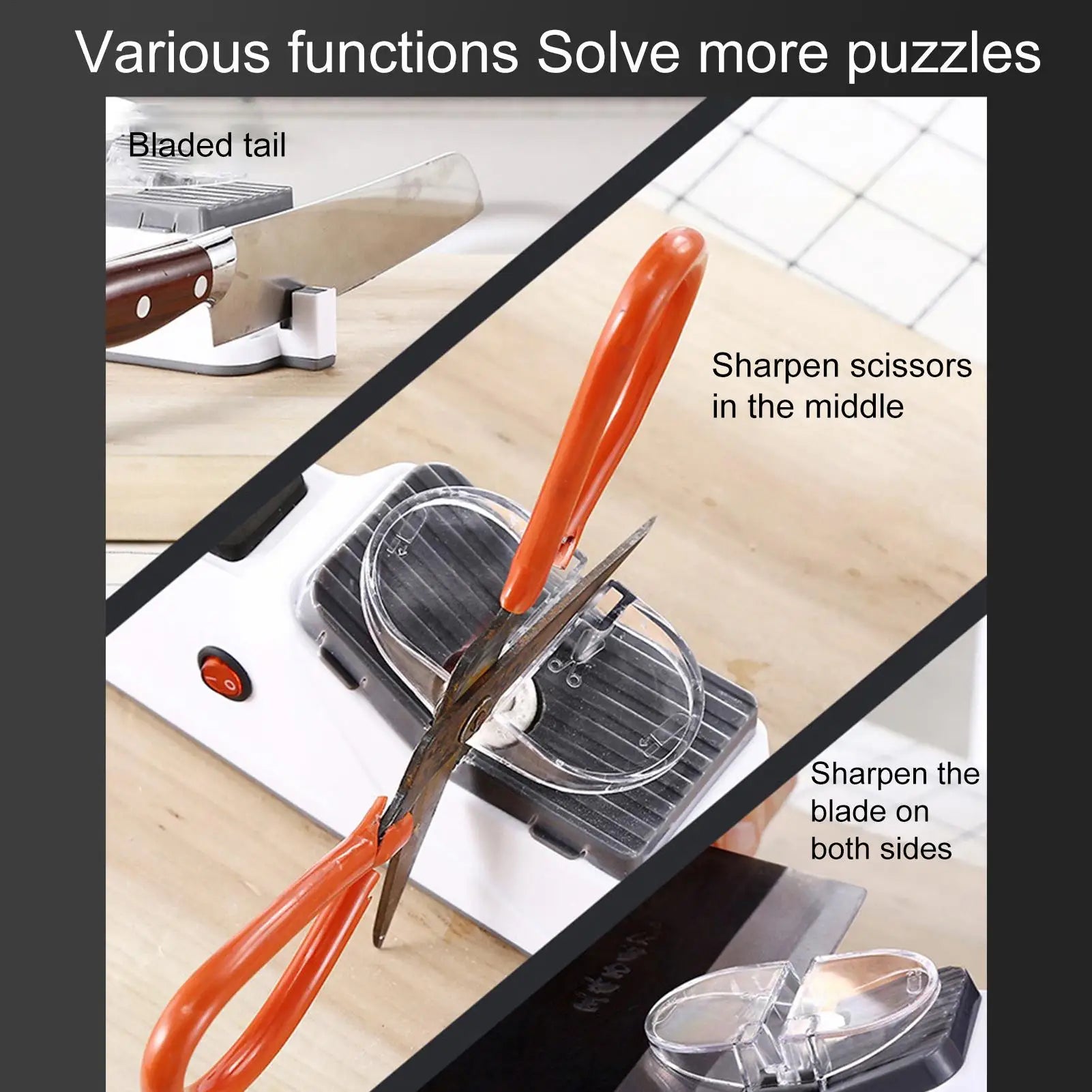 Knife Sharpeners For Kitchen Knives Professional Knife Sharpener For Home Kitchen Tools For 5 Seconds Quick Sharpening & Qme