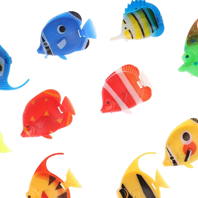 .10Pcs Aquarium Fish Tank Artificial Fake Floating Fish Pet Decor Ornaments. Qme 10PCS