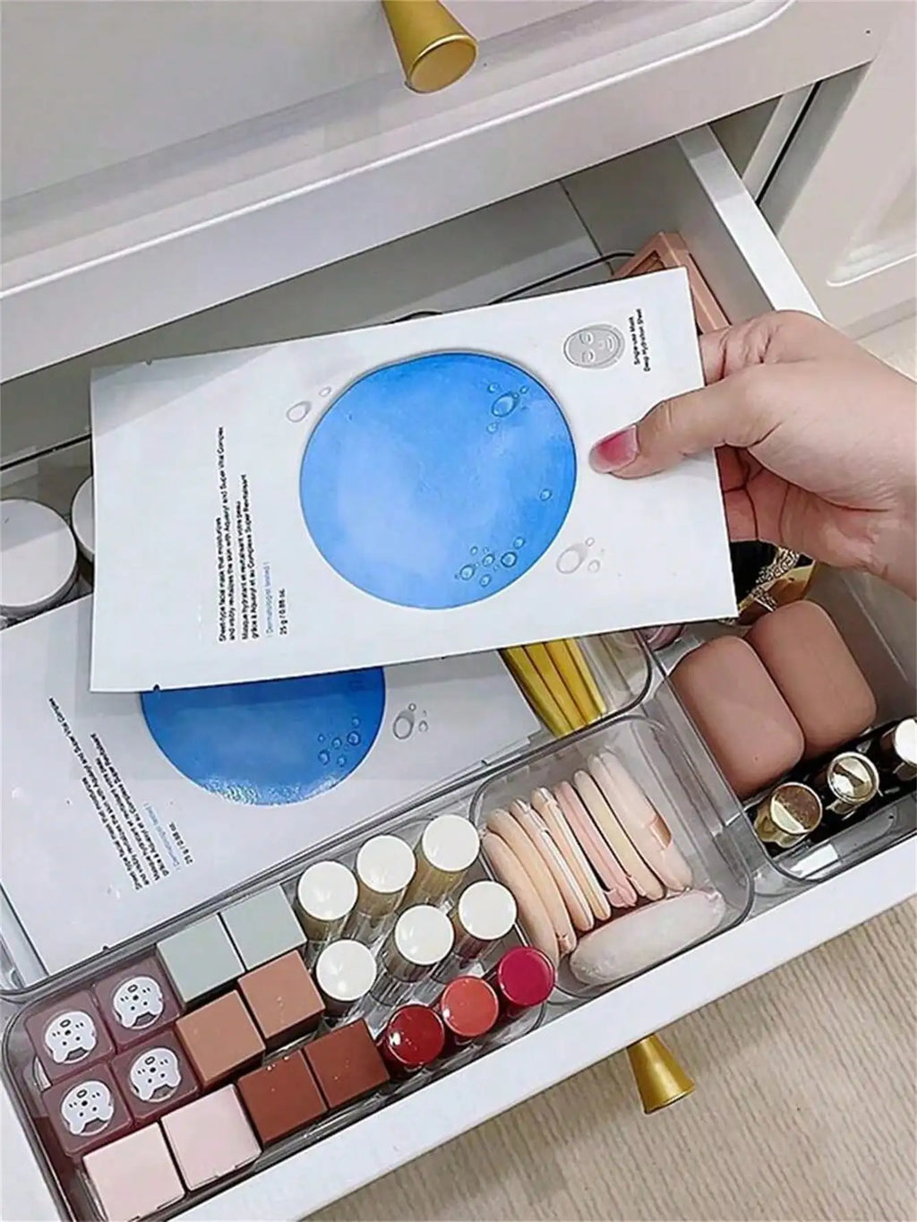 Transparent Cosmetics Storage Box Plastic Uncovered Compartment Qme