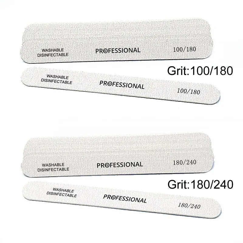 10-100PCS Wooden Nail File Professional Sanding Buffer Files 100/180/240 Double Side For Manicure Pedicure UV Gel Tips Tools Qme