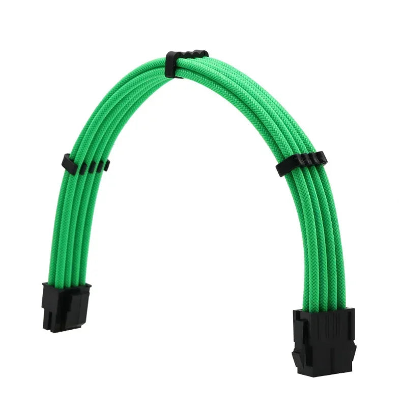 PC Case Sleeved PSU Extension Cable Kit ATX Power Cord 4 In 1 18AWG ATX 24Pin/ VGA 6+2P/ CPU 4+4Pin Transfer Extension Cord Qme