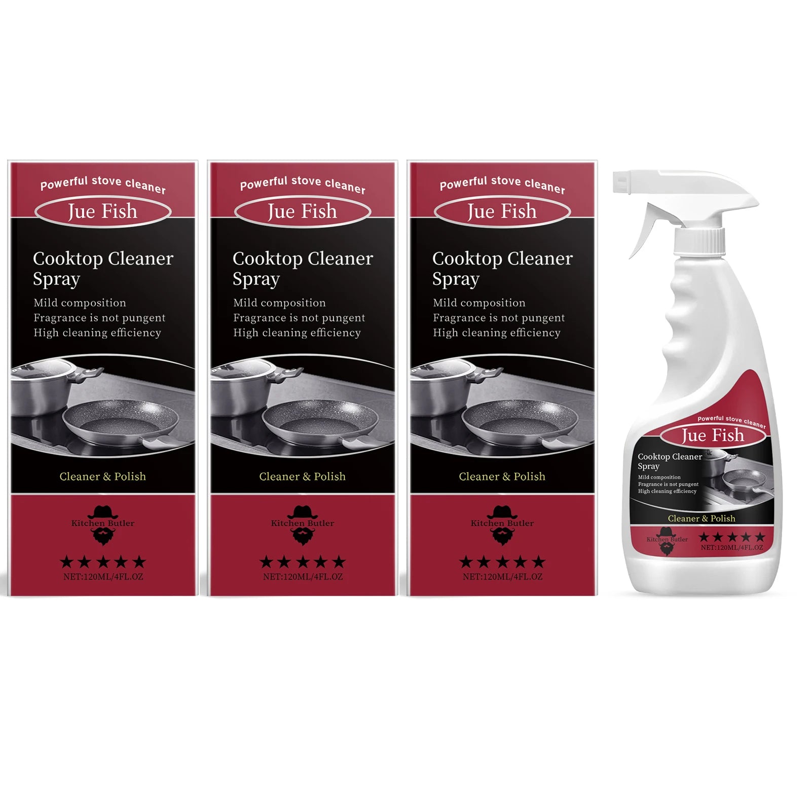 Powerful Cooker Foam Cleaner Quickly Dissolve Grease Eliminate Odors Remove Black Scale for Kitchenware Heavy Oil Cleaner Spray Qme 3 X 120ml Boxed