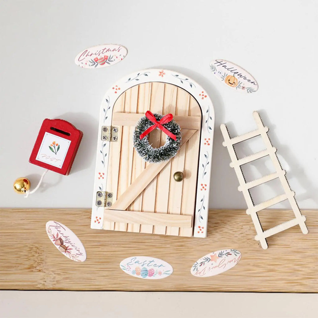 Fairy Doors Christmas Wooden Craft Supplies Small Garden Ornament Qme China Mainland