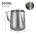 Coffee Milk Frothing Pitcher Stainless Steel Espresso Steaming Barista Latte Frother Cup Cappuccino Milk Jug Cream Froth Pitcher Qme 600ml with scale